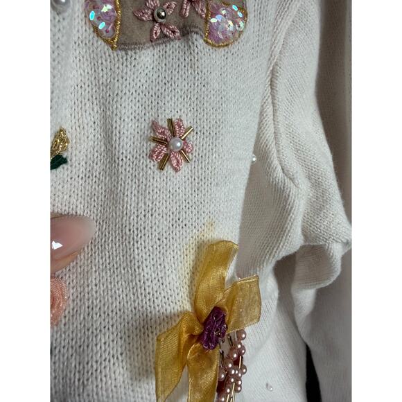 Vintage BP Design Embellished Christmas Stocking Cardigan – Women’s Medium - Picture 9 of 9